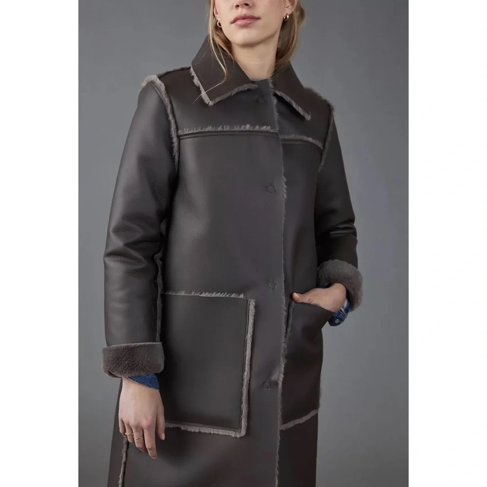 Anthropologie Kerry Reversible Faux Fur Coat NWT - L and XL - Picture 6 of 15